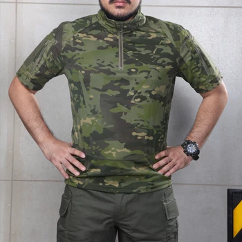 2016 Multicam Trópico Camisa Quickdry fieltro de poliéster de Cuello de Pie Camisa MTP ejército de la camisa de la policía de la camisa