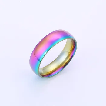 Dentro y fuera de arco de acero de titanio anillo de acero inoxidable simple par de anillo fabricante lote enviado