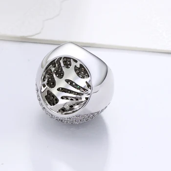 El tamaño del anillo 8 de lujo de la joyería del envío rápido de alta calidad de la joyería brillante de cristal de la cz de la joyería de accesorios y equipamientos grandes anillos para las mujeres