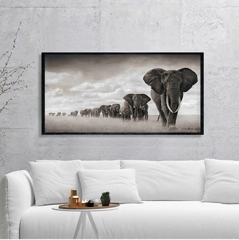 El África negra, Elefantes, Animales Salvajes, Pintura en tela, Escandinavia s y Estampados de Cuadros Arte de Pared de Fotos Para la Sala de estar