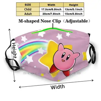 Kirby Adultos Niños Lavable Divertida Máscara Facial Con Filtro De Kirby De Juego De Jugador De Juego De Video De Los Juegos De Video