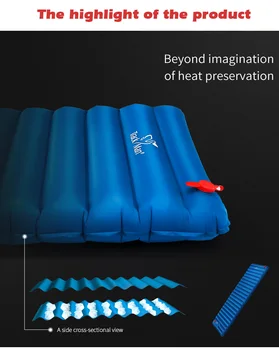 PrimaLoft ultraligero de dormir al aire libre de la almohadilla de moistureproof de aire inflable de la estera con TPU flim acampar tubo de aire de la cama