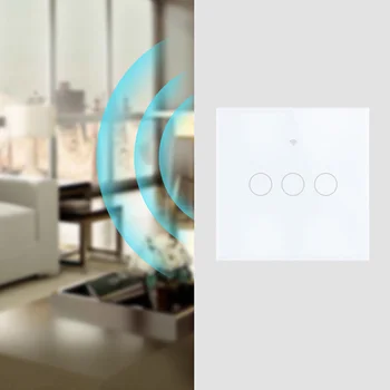 1/2/3 Pandilla WIFI Smart Switch Smart Home Trabajar con Alexa Google Home Touch Panel de la Pared de Módulos de Automatización regulador de Luz