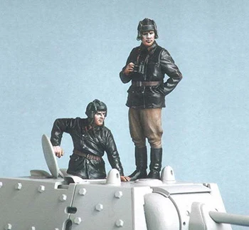 1/35 tripulación del tanque incluyen 2 (SIN TANQUE ), la Resina de la figura kits de modelos en Miniatura de gk Unassembly Sin pintar