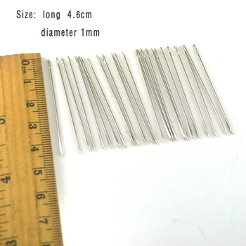 1# 4.6 cm 25pcs DIY manual dedicado cuero de la mano de los puntos de sutura de acero inoxidable aguja triangular de cuero agujas de coser diámetro de 1mm