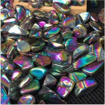 1/4 lb Mayorista arco iris Aura de cristal de cuarzo cayendo piedras con recubrimiento de titanio