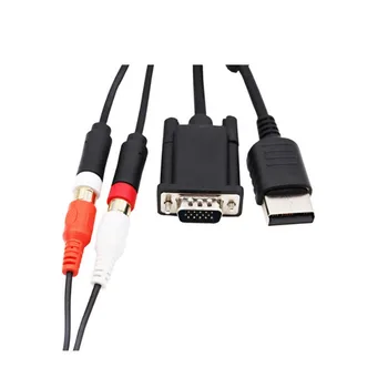 1.8 m Vga Para Sega Dc Dreamcast Cable Para Monitor Vga Y de Audio Rca + 3.5 mm A 2 Rca macho Adaptador chapado en níquel conector se enchufa