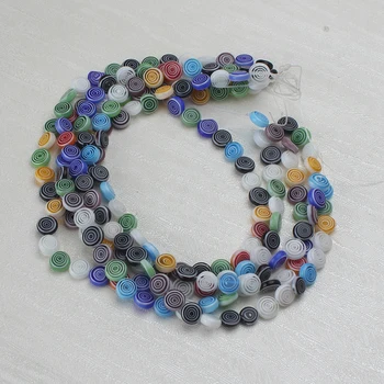 1 cadena de Moda 8/10mm Vidrio Planas y Redondas Perlas Para las Mujeres de Bricolaje Coloridas Perlas de Collar y Pulsera Accesorios de la Joyería de Resultados