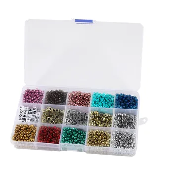 1 Caja de Bolas de Set Pequeño y Colorido Semilla de Perlas Letra del Alfabeto Perlas Para las Mujeres, las Niñas de BRICOLAJE Nombre de Pulseras Collar de los Pendientes de la Joyería