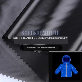 1 m*1,5 m de Alta gama personalizada de nylon engrasada super brillante de la superficie hacia abajo chaqueta de tela de hombres y mujeres y niños de la tela de la tela