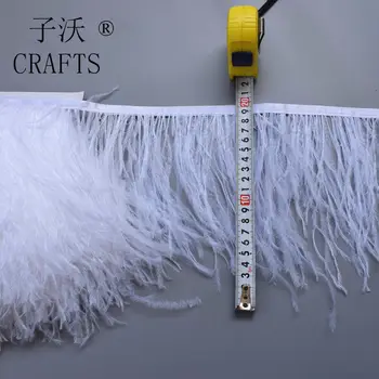 1 medidor de esponjosa de alta calidad de avestruz blancas de pelo de la pluma, pluma de longitud de 15-20cm / DIY vestido de novia / la danza de los accesorios