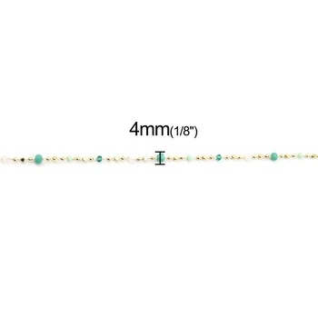 1 Metro de Nueva 304 de Acero Inoxidable Cristal de Cable de Enlace de la Cadena de 4x3mm Cuadrado Redondo Cordón de Oro Multicolor Para el BRICOLAJE para la Fabricación de Joyas Resultados