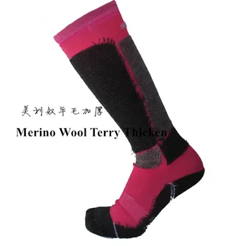 1 Par de Canadá Marca de Lana de Merino de Terry Gruesa Caliente snowboard Calcetines calcetines calcetines de las Mujeres