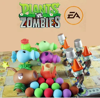 1 pcs Pvz Bloques de Construcción de Juguete Conjunto de Plantas vs Zombies Figuras de Acción Juguetes de Anime Lanzamiento de Tiro de Juguete de Regalo para los Niños Peluche