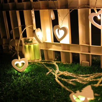 10 Luces LED de Madera de Amor Garland Caja de la Batería de la Lámpara de la Boda de la Boda Decoración de la Fiesta de Cumpleaños Decoración de Pascua Decoración