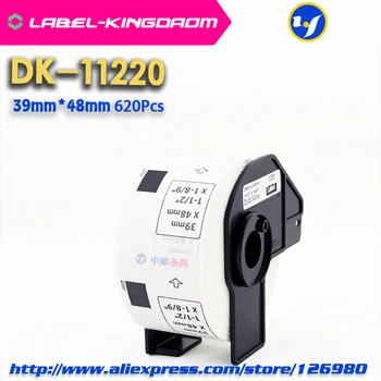10 Rollos de Recarga Compatible DK-11220 Etiqueta 39mm*48mm 620Pcs Compatible para Brother Impresora de Etiquetas QL-700/720 Papel Blanco DK-1220