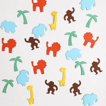100 CT animal de la Selva tema de confeti,parte de la decoración,safari tabla de confeti, el león,el mono,el CF-003