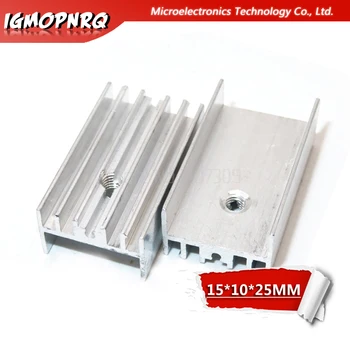100pcs Disipador de calor de Aluminio del Radiador 15*10*25mm Transistor A-220 hjxrhgal Para Transistores de TO220 blanco