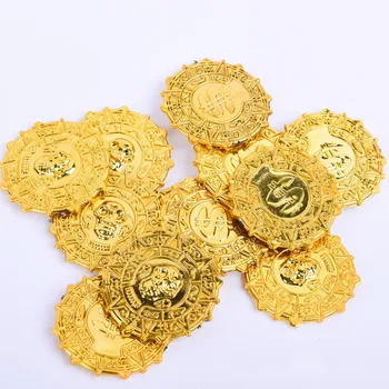 100Pcs/set de Comercio Exterior Caliente de la Galjanoplastia de Plástico Pirata Monedas de Oro 3.6 cm Juego de la Moneda Chips