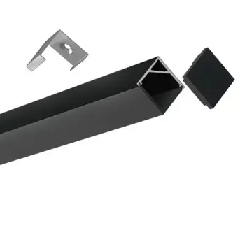 10PCS 1m de longitud de aluminio Negro chhannel vivienda cubierta de color Negro dentro de ancho de 12 mm de LED de Aluminio de Perfil de envío gratis Artículo. LA-BLP12B