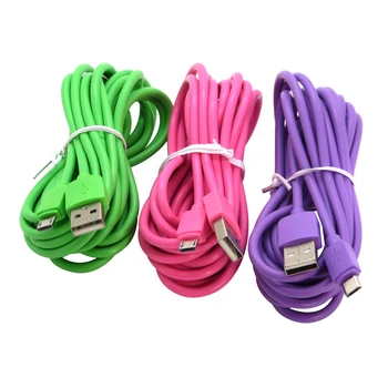 10pcs/lot 1M 2M 3M Colorido 5Pin Micro Cable USB para Samsung, Huawei, Xiaomi Phone Tablet Rápido de Android Micro USB Cable
