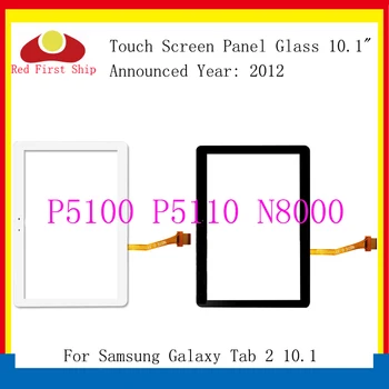 10Pcs/lot Para Samsung Galaxy Tab 2 10.1 P5100 P5110 Touch Pantalla Digitalizador Panel de Vidrio de la Lente N8000 Frontal LCD de Reemplazo del Sensor de