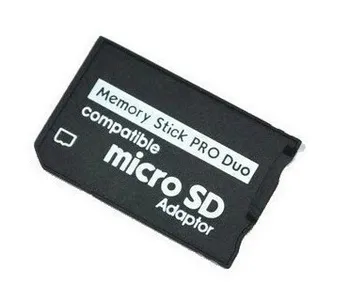 10pcs/lot tf tarjeta sd, ms pro duo, tarjeta de memoria de una sola adaptador para psp