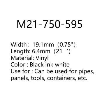 10PCS M21-750-595 de tinta negro blanco