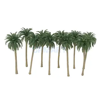 10pcs Verde Modelo de Árboles de Palma de Coco 1/100 11cm 1/75 13cm 1/65 16cm