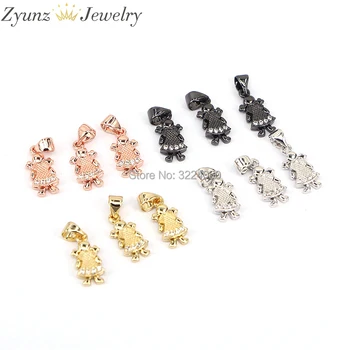 10PCS ZYZ175-8856 Oro/oro Rosa/Negro/de la Plata de Color de diamantes de Imitación de los Niños Pequeños Niños Colgantes Encantos Para la Fabricación de Joyas