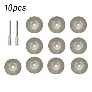 10x Mini Discos de Corte de Diamante de la Rueda de Palas Set+ 2 Broca De la Herramienta Rotativa