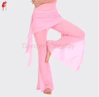 11 colores Mayorista de danza del vientre pantalones+cintura bufanda de 2pcs de la danza del vientre pantalones de las mujeres de la danza del vientre Práctica pantalones