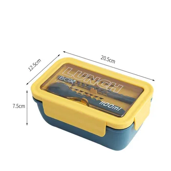 1100ml Microondas Caja de Almuerzo Portable 2 Capa Contenedor de Alimentos Saludables para el Almuerzo Bento Cajas Lonchera Con Vajilla de Envío Gratis
