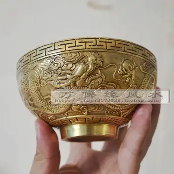 12*7cm Una vasija de cobre salto dragón oferta especial adornos suerte de enriquecimiento de artesanía de navidad