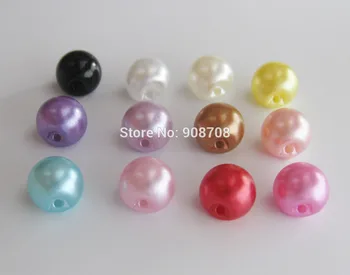 120Pcs Mezcla de colores al Azar Ronda immitated de Plástico Botones de Perlas de 6mm/8mm/10mm Scrapbooking Manualidades hechas a Mano Accesorios de Costura