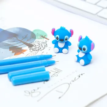 12Pcs/pack Novedad Kawaii Puntada de Animales de Pluma de Gel de Tinta Azul Papelería Lindo Anime Cosa Lápiz Caso de la Bolsa de dibujos animados de Material fijo