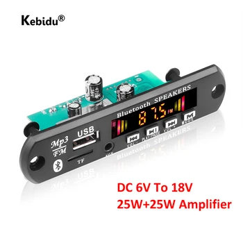12V 18V 50W Amplificador de Coche de Radio FM Módulo Bluetooth Estéreo 5.0 Reproductor de MP3 Decodificador de Apoyo de la Junta TF USB AUX Grabadoras 2*25W