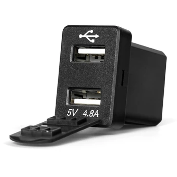 12V USB Dual del Cargador del Coche del LED Voltímetro 4.8 Un Adaptador de Alimentación Para Toyota Smart Phone
