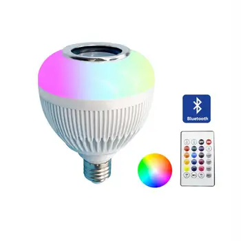 12W E27 Inalámbrico de Bluetooth de la Luz LED del Altavoz de la Bombilla de Color Cambiante Remoto Inteligente de Luz LED RGB de Reproducción de Música de la Lámpara