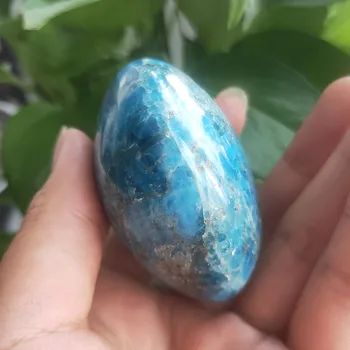 130g de Cristal de la palma de piedra Natural de color azul de apatita de Cuarzo Preocuparse de Piedra de Cristal Curativo Para la Ansiedad el Estrés Aliviar la Piedra en Forma de Reiki