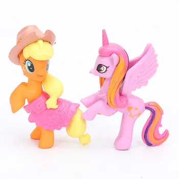 13pcs 5.5-8 cm My Little Pony Juguetes Mini Pony PVC Figuras de Acción Conjunto de la Rareza de Apple Jack alza en el Modelo Dragon Muñecas