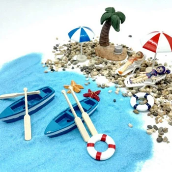 13Pcs/Set 1/12 casa de Muñecas en Miniatura de Playa, tumbona Sombrilla Barco Shell Kits de Decoración de los Niños Pretender Juguete