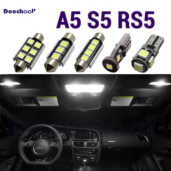 14 unidades LED de Luces de matrícula+ cúpula+ espejo + Tronco + Guante de Box + el Interior de la Puerta Kit de Luz para Audi A5 S5 RS5 B8 (08-15)