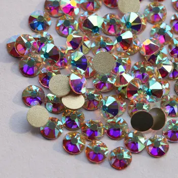 1440pcs/lote por el tamaño de Cristal AB de la No Revisión de las planas diamantes de Imitación para las Uñas 3D Decoración de Uñas de Arte de Brillo de las Piedras preciosas Joyas de Perlas