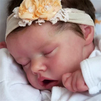 17 Pulgadas Reales Para Dormir Bebé Suave Silicona De Reborn Baby Doll Niño Playmate Vivo Suave De La Muñeca De Los Ojos Cerrados Bebé Reborn Regalo De Navidad