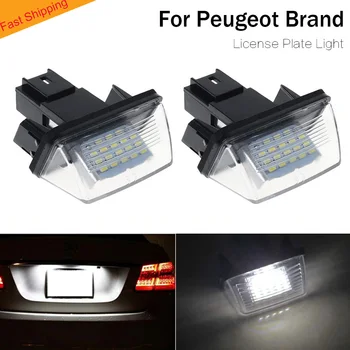 18 LED Número de Licencia de la Placa de Luces de la Lámpara para Peugeot Partner 206 207 306 307 308 406 507 5008 coche de iluminación Número de error de la Lámpara gratis