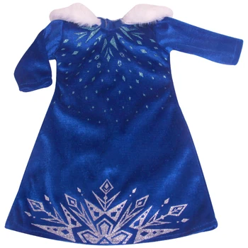 18 pulgadas de Niñas ropa de la muñeca de la Princesa vestido azul + encaje cabo Americana recién nacido falda Bebé juguetes ajuste de 43 cm de muñecas del bebé c853