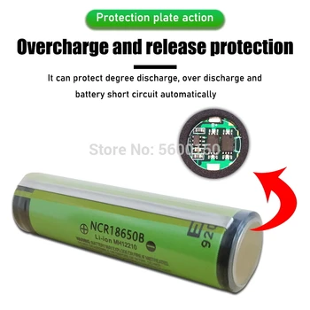 1PC Panasonic NCR18650B Protegido 3400mah Li-ion 18650 batería Recargable de 3,7 V con Punta+PCB Para baterías de Linterna