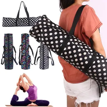 1pcs de PVC Negro Portátil Yoga Mat Bolsa bolsa de transporte de Nylon de Malla Ajustable Correa para el Deporte Mat Caso de la Bolsa de