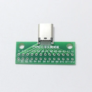 1pcs USB 3.1 Tipo C Conector de 24 Pines Hembra receptáculo adaptador de soldadura de alambre y del cable de 24P Tablero del PWB